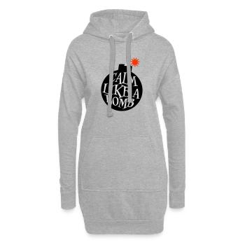 Calme comme une bombe Paradoxe Ironie Humour Blague explosive - Sweat-shirt à capuche long Femme - gris chiné - Devant