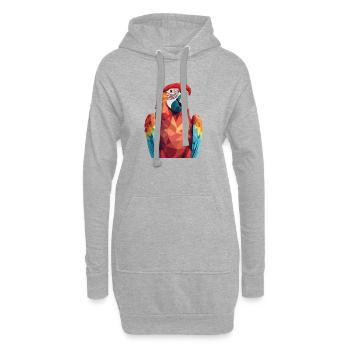 Papagei - Hoodie-Kleid - Grau meliert - Vorne