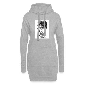 Doodle The Face - Hoodie-Kleid - Grau meliert - Vorne