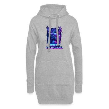 Weihnachten Rentier Rudolph Rote Nase Süß Geschenk - Hoodie-Kleid - Grau meliert - Vorne