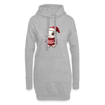 Hase Weihnachten Xmas - Hoodie-Kleid - Grau meliert - Vorne