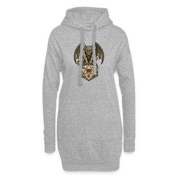 Gargoyle auf einem W20-Würfelbogen - Hoodie-Kleid - Grau meliert - Vorne