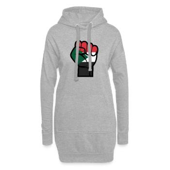 Palestine Libre - Gaza T-Shirt - Sweat-shirt à capuche long Femme - gris chiné - Devant