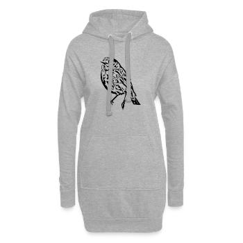 Schwarzer Vogel schwarz Geschenk Weihnachten  - Hoodie-Kleid - Grau meliert - Vorne