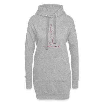 Drinks & Judging – One Line Art - Hoodie-Kleid - Grau meliert - Vorne