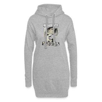 Anglerleben | Hook Lure Lebensschleife - Hoodie-Kleid - Grau meliert - Vorne