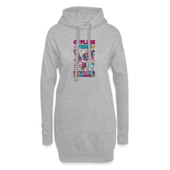 Offline-Vibes – Retro 90er Vintage Tech - Hoodie-Kleid - Grau meliert - Vorne