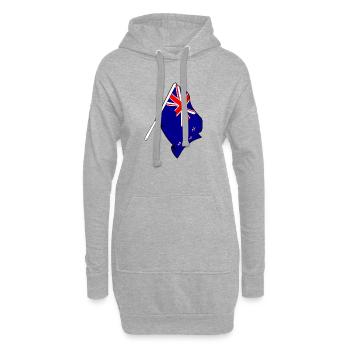 Drapeau néo-zélandais - Sweat-shirt à capuche long Femme - gris chiné - Devant