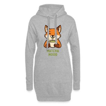 Fuchs mit Matcha – Mood - Hoodie-Kleid - Grau meliert - Vorne