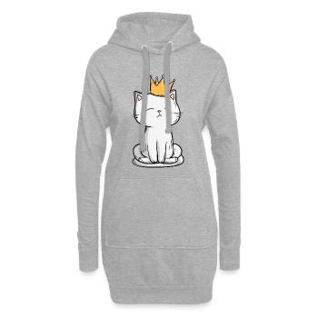 Roi des chats - Sweat-shirt à capuche long Femme - gris chiné - Devant