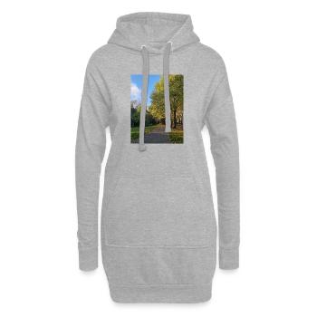 Herbstpfad durch Lauballee - Hoodie-Kleid - Grau meliert - Vorne