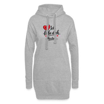 Ich liebe dich meistens - Hoodie-Kleid - Grau meliert - Vorne