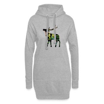 Hirsch - Hoodie-Kleid - Grau meliert - Vorne