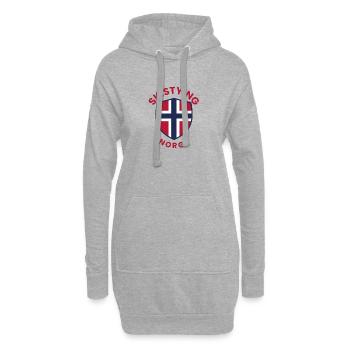 Le bouclier du style ski de Norvège - Sweat-shirt à capuche long Femme - gris chiné - Devant
