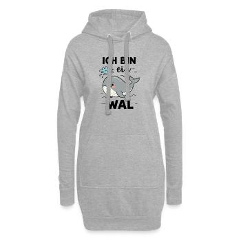 Wal Kostüm Süßes Meerestier Unterwasser Karneval  - Hoodie-Kleid - Grau meliert - Vorne