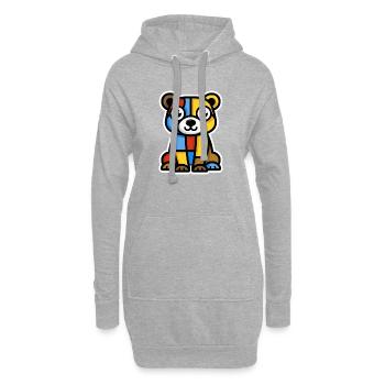 Image colorée et stylisée d’un ours - Sweat-shirt à capuche long Femme - gris chiné - Devant