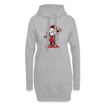 Dessin animé du joueur de baseball doux - Sweat-shirt à capuche long Femme - gris chiné - Devant