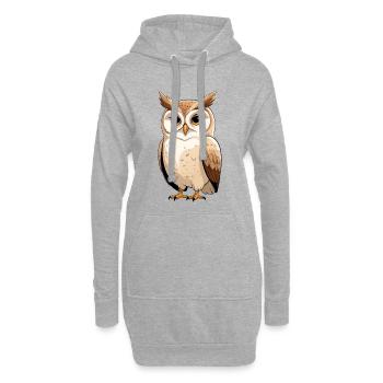 Lustige Baum Eule Cartoon - Hoodie-Kleid - Grau meliert - Vorne