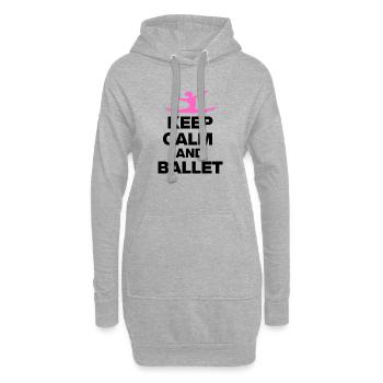 RESTEZ CALMES ET BALLET, GRÂCE ET PUISSANCE ! FAN🩰 DE BALLET - Sweat-shirt à capuche long Femme - gris chiné - Devant