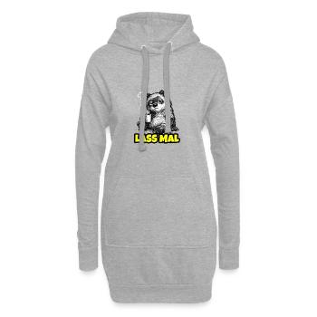 Lass mal. – Grumpy Bär mit Kaffee (Sketch) - Hoodie-Kleid - Grau meliert - Vorne