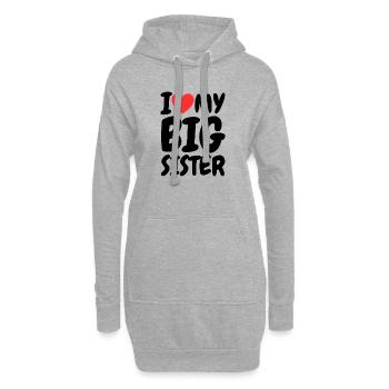 I Love My Big Sister Heart Family Funny - Sweat-shirt à capuche long Femme - gris chiné - Devant