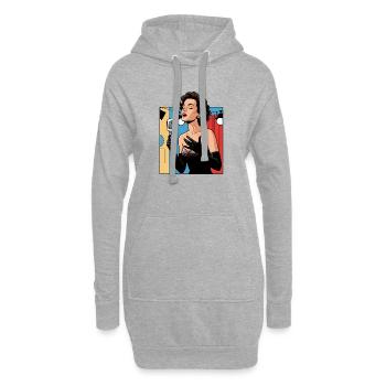 Voix scénique glamour - Sweat-shirt à capuche long Femme - gris chiné - Devant