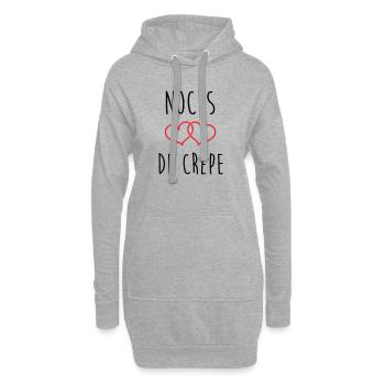 noces de crêpe 39 ans de mariage - Sweat-shirt à capuche long Femme - gris chiné - Devant