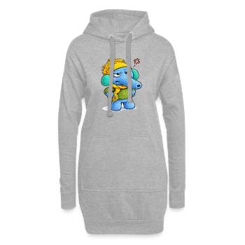 Leo Langnase agacé - Sweat-shirt à capuche long Femme - gris chiné - Devant