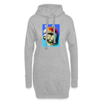 Alpaka - Hoodie-Kleid - Grau meliert - Vorne