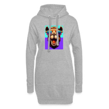 chameau - Sweat-shirt à capuche long Femme - gris chiné - Devant