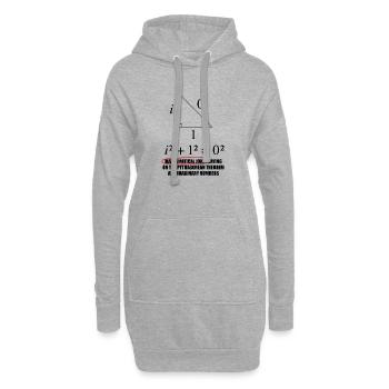Motif mathématique drôle avec une blague sur Pythagore - Sweat-shirt à capuche long Femme - gris chiné - Devant