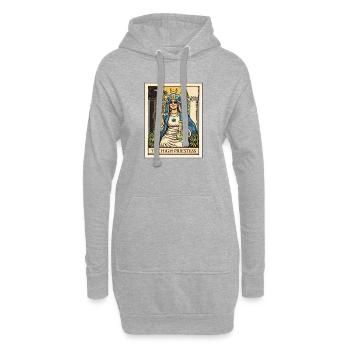 Tarot der Cannabis-Hohepriesterin - Hoodie-Kleid - Grau meliert - Vorne