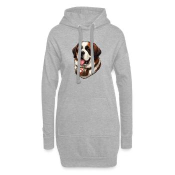 Cadeau de la chemise Saint-Bernard pour les amateurs de chiens - Sweat-shirt à capuche long Femme - gris chiné - Devant