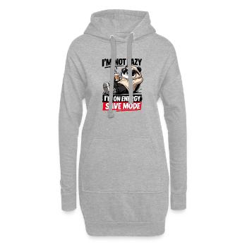 Energiesparmodus Panda - Hoodie-Kleid - Grau meliert - Vorne