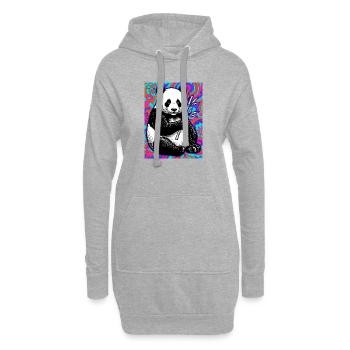 Panda - Hoodie-Kleid - Grau meliert - Vorne