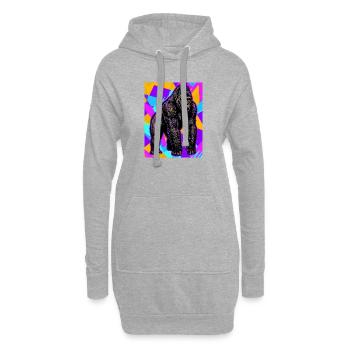 gorille - Sweat-shirt à capuche long Femme - gris chiné - Devant