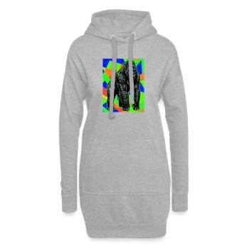 gorille - Sweat-shirt à capuche long Femme - gris chiné - Devant