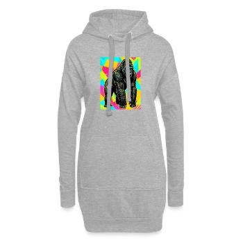 gorille - Sweat-shirt à capuche long Femme - gris chiné - Devant
