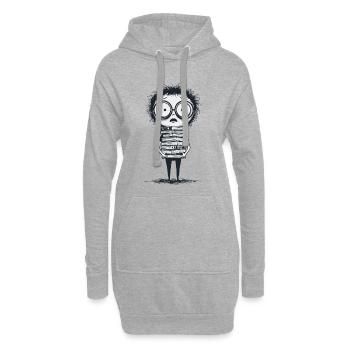 Étudiant Pile de Livres Stress Manga - Sweat-shirt à capuche long Femme - gris chiné - Devant