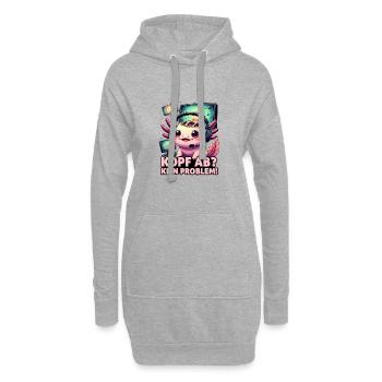 Gamer Ozelot mit Headset - Hoodie-Kleid - Grau meliert - Vorne