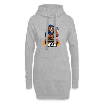 Bärenmechanik: Spiel mit mir, Bär - Hoodie-Kleid - Grau meliert - Vorne