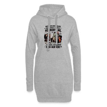 Zu viele Horrorfilme Humor Spruch - Hoodie-Kleid - Grau meliert - Vorne