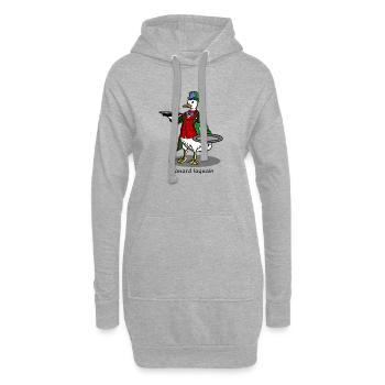 Canard laquais - humour cuisine et jeu de mots - Sweat-shirt à capuche long Femme - gris chiné - Devant