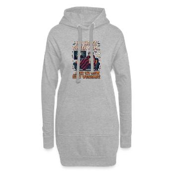 Horror Film Humor Kann Nicht Wegsehen - Hoodie-Kleid - Grau meliert - Vorne