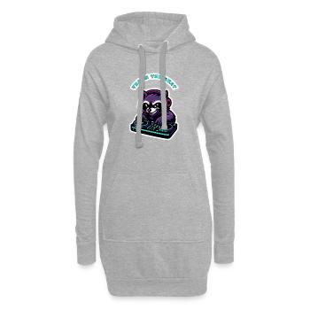 Trash The Beat – Waschbär-DJ Neon - Hoodie-Kleid - Grau meliert - Vorne