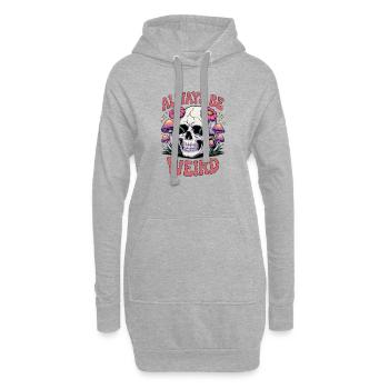 Immer seltsam sein, Schädelpilz - Hoodie-Kleid - Grau meliert - Vorne