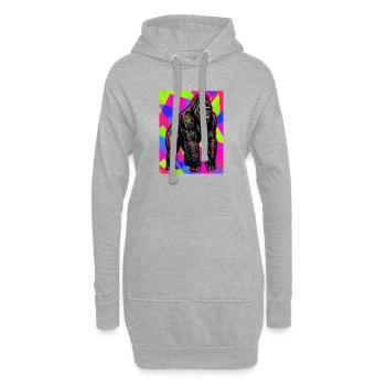 gorille - Sweat-shirt à capuche long Femme - gris chiné - Devant