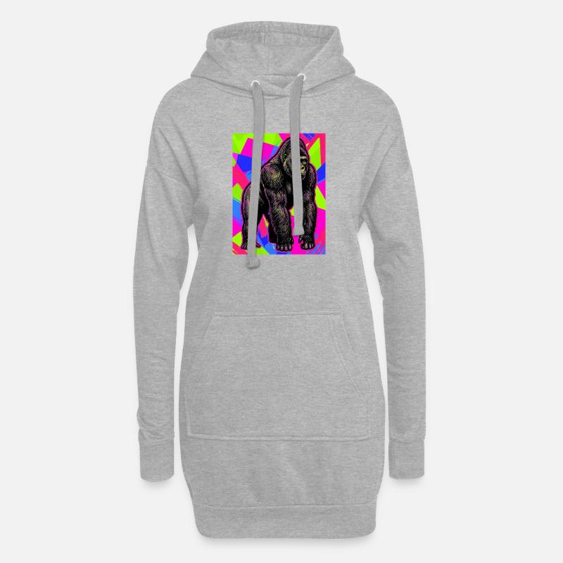 Gorilla - Hoodie-Kleid - Grau meliert