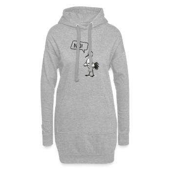 NÖ! Storch – Sturheit mit Federn Design - Hoodie-Kleid - Grau meliert - Vorne