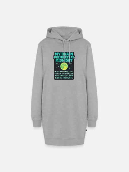 My Brain Premieres at Midnight Neurodivergent Shir - Hoodie-Kleid - Grau meliert